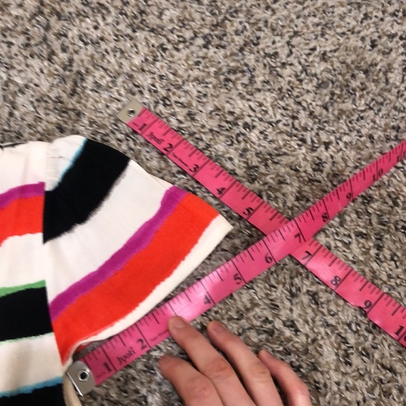 Anthropologie Maeve Peralta Dress Size 10 Cream Blue Colorful Striped - Picture 11 of 12